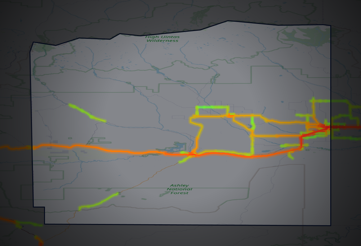 Traffic map of Duchesne, Utah