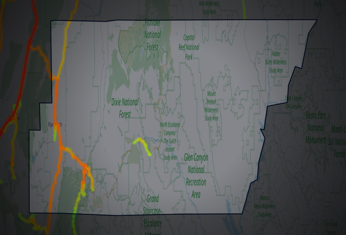 Traffic map of Garfield, Utah
