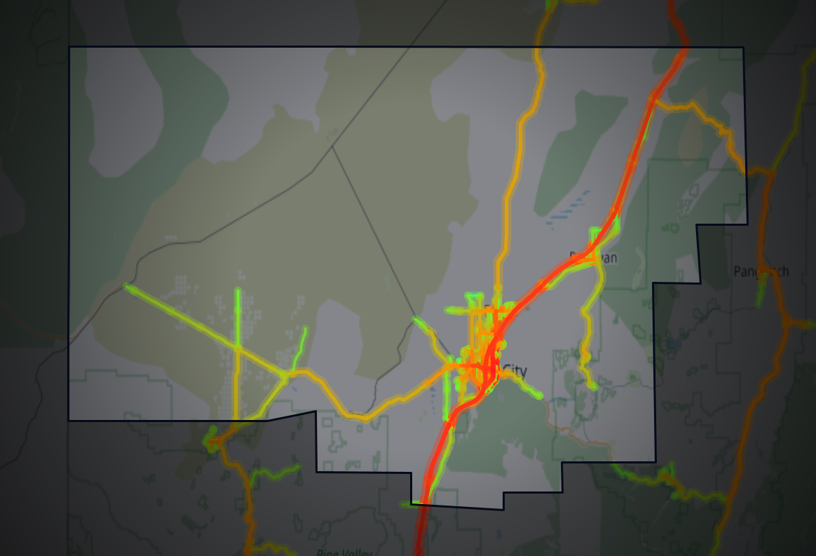 Traffic map of Iron, Utah