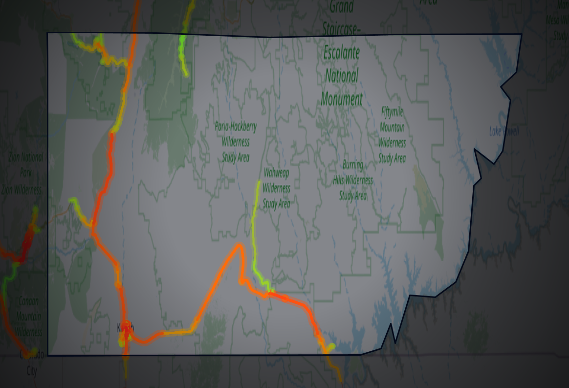 Traffic map of Kane, Utah