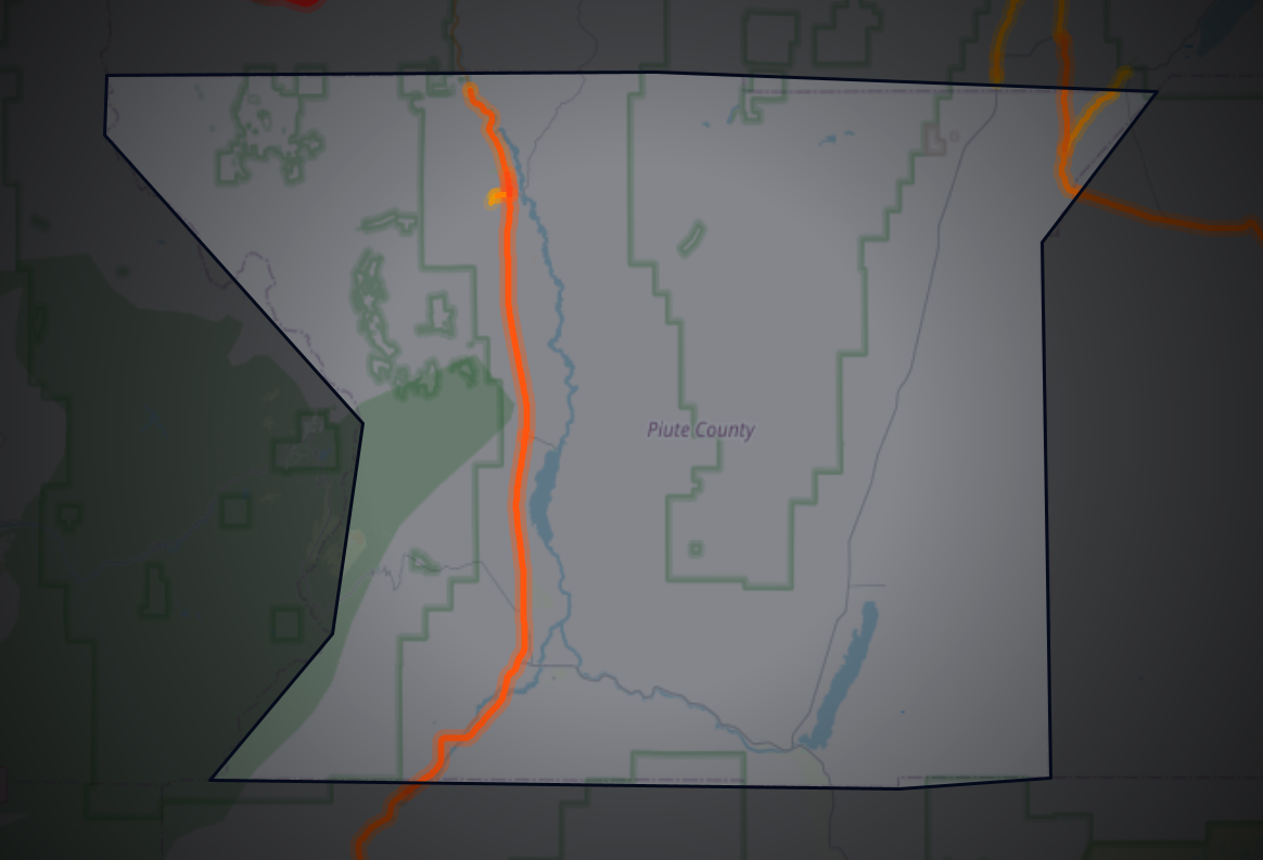 Traffic map of Piute, Utah