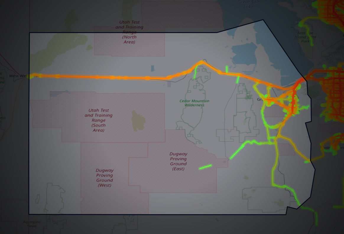 Traffic map of Tooele, Utah