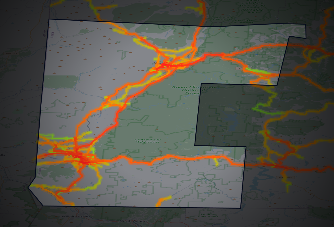 Traffic map of Bennington, Vermont