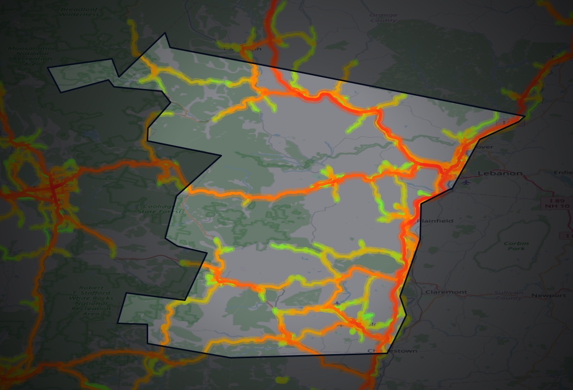 Traffic map of Windsor, Vermont