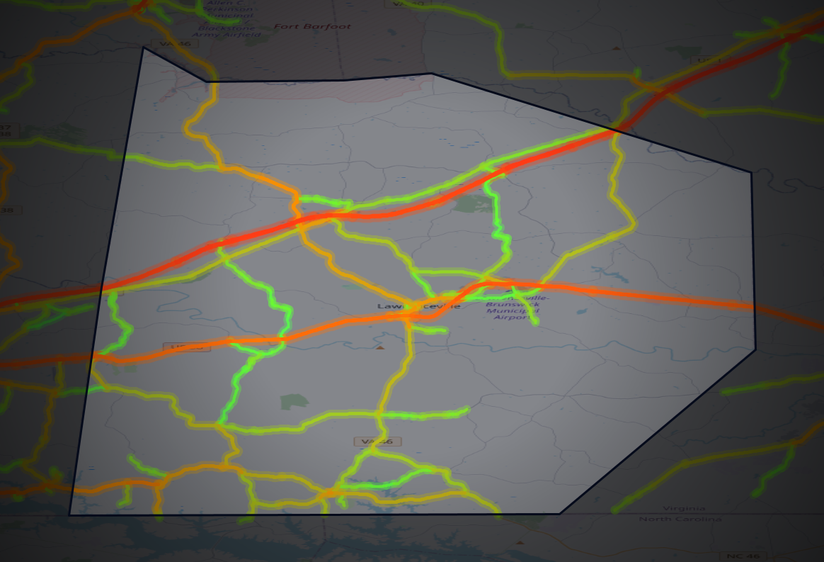 Traffic map of Brunswick, Virginia