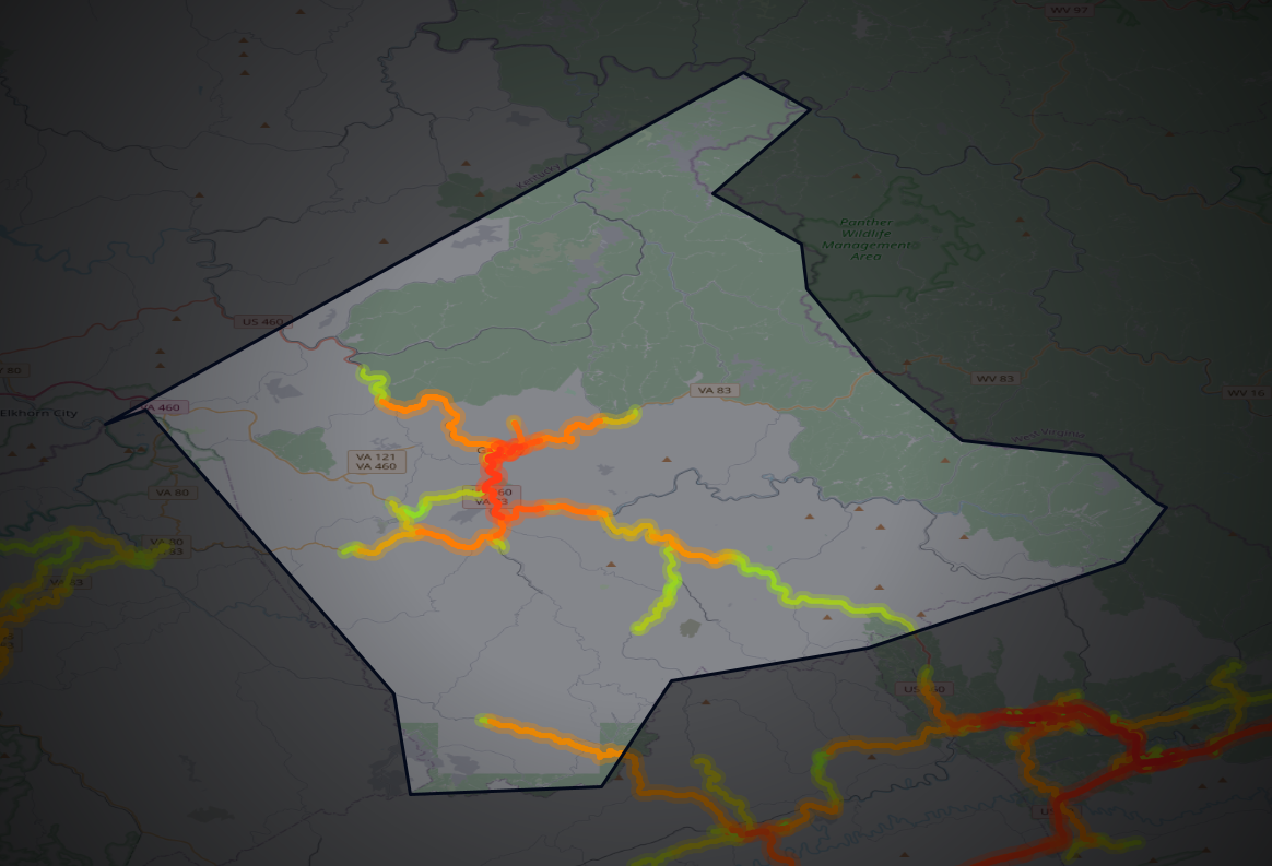 Traffic map of Buchanan, Virginia