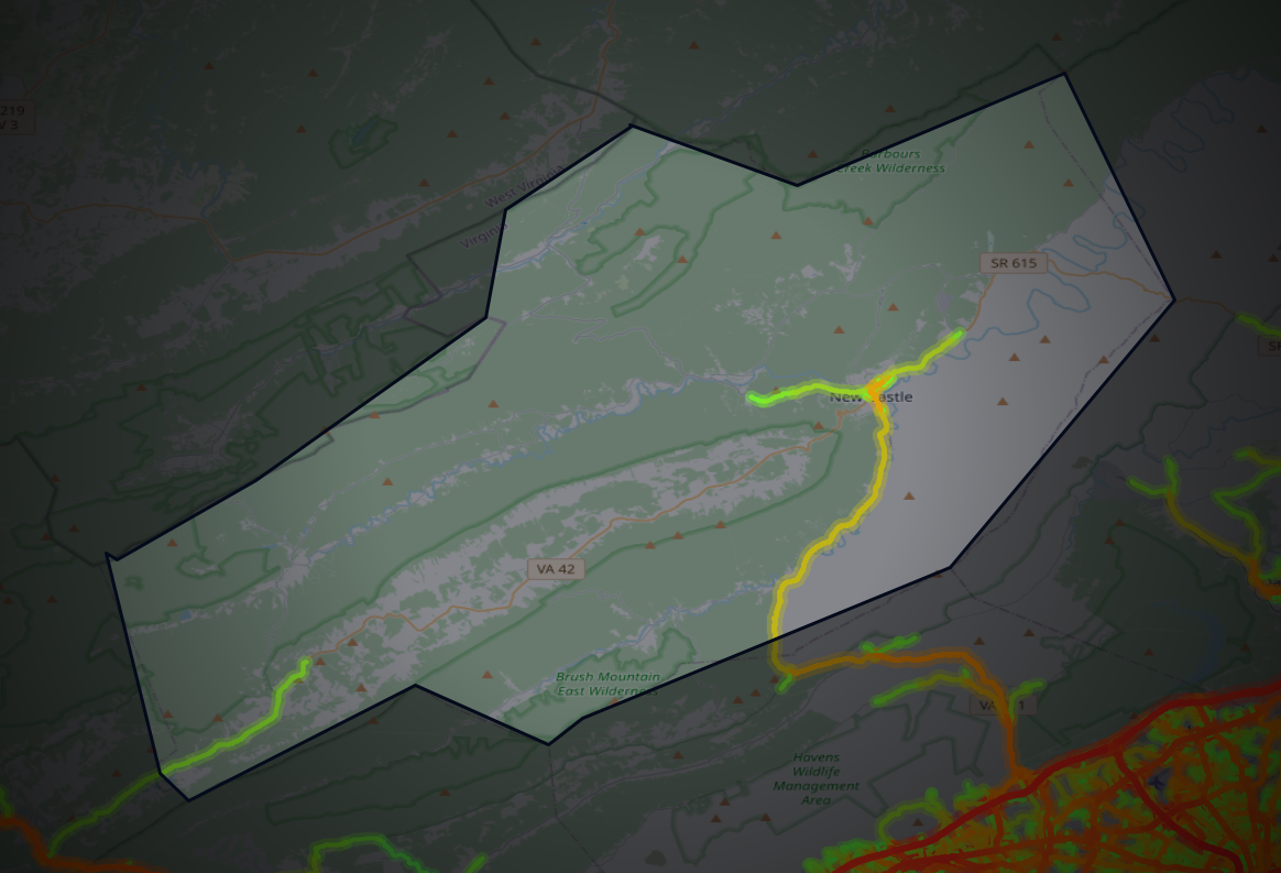 Traffic map of Craig, Virginia