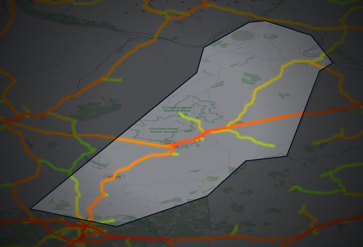 Traffic map of Cumberland, Virginia
