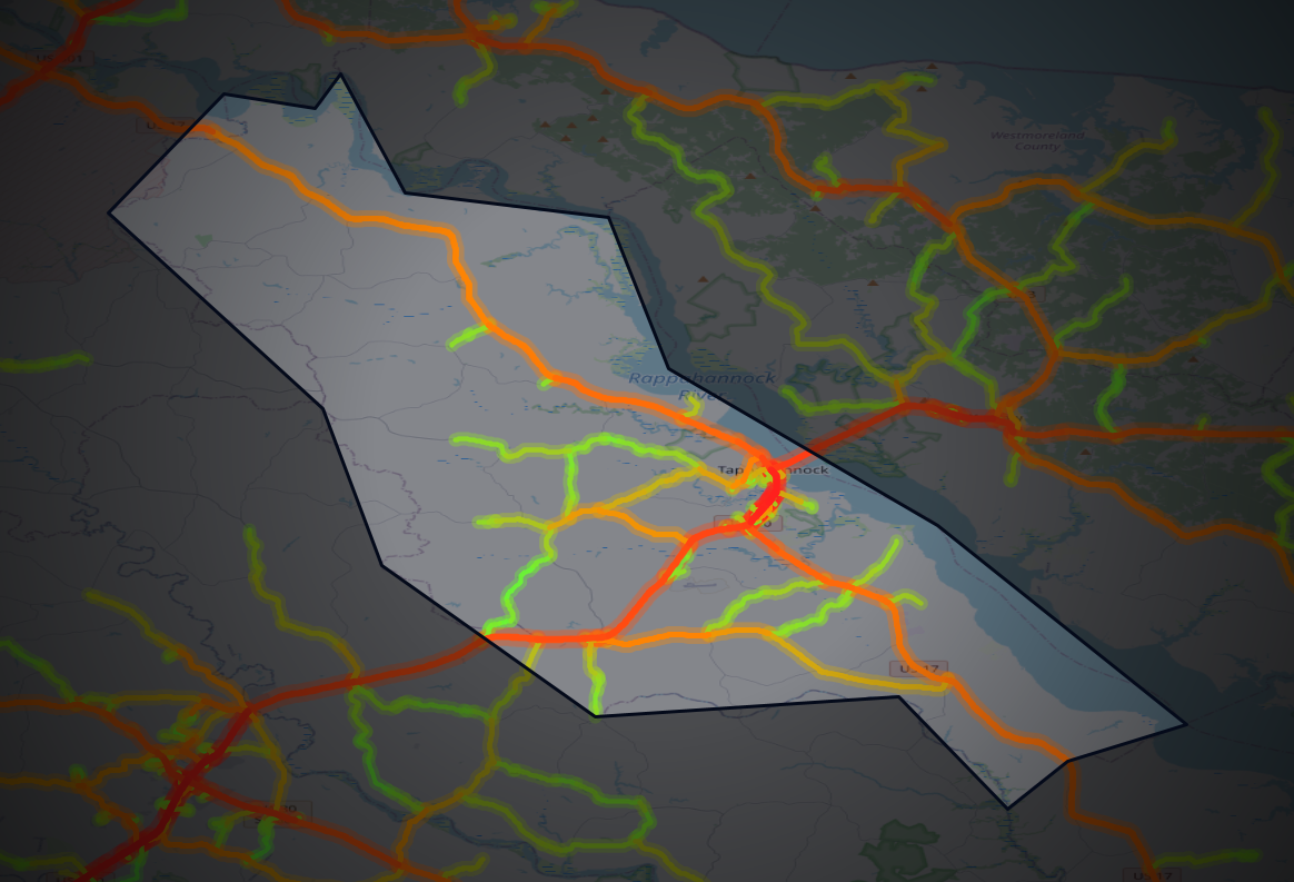 Traffic map of Essex, Virginia
