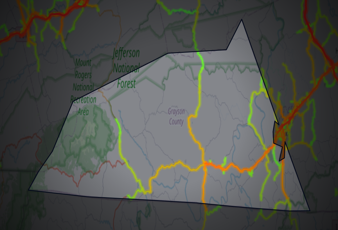 Traffic map of Grayson, Virginia