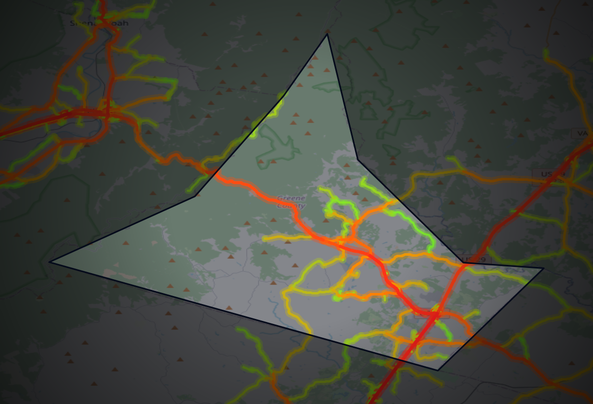 Traffic map of Greene, Virginia
