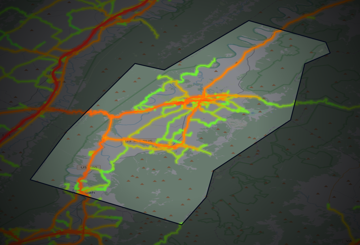 Traffic map of Page, Virginia