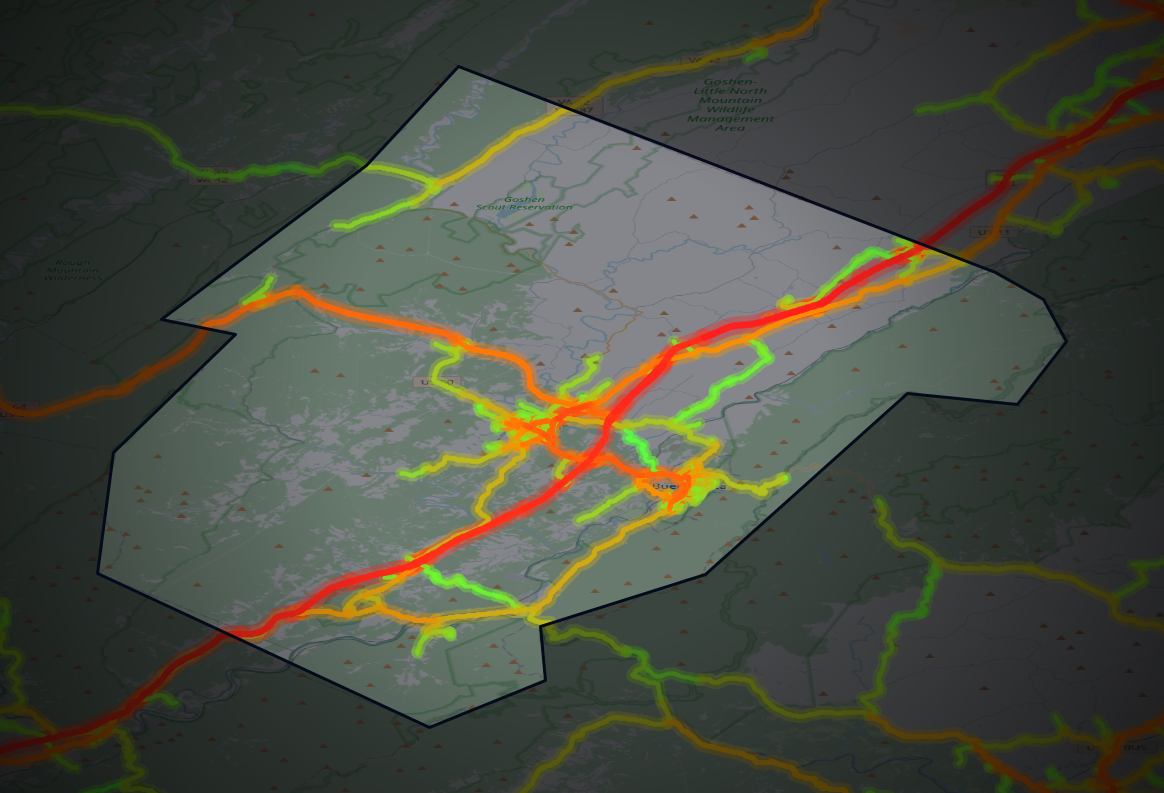 Traffic map of Rockbridge, Virginia