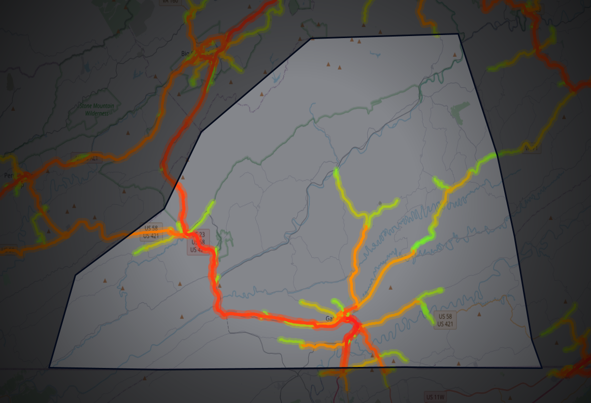 Traffic map of Scott, Virginia