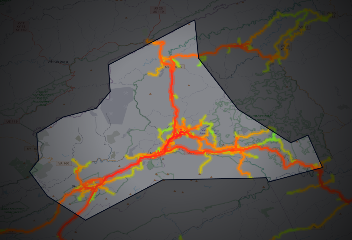 Traffic map of Wise, Virginia