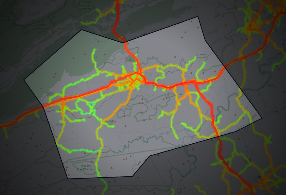 Traffic map of Wythe, Virginia
