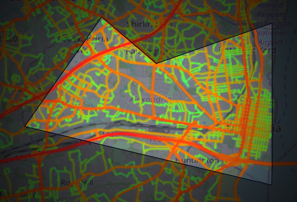 Traffic map of Alexandria, Virginia