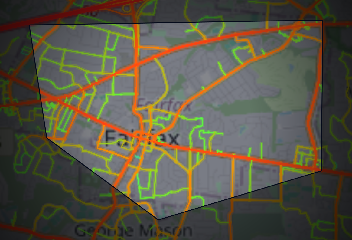 Traffic map of Fairfax, Virginia