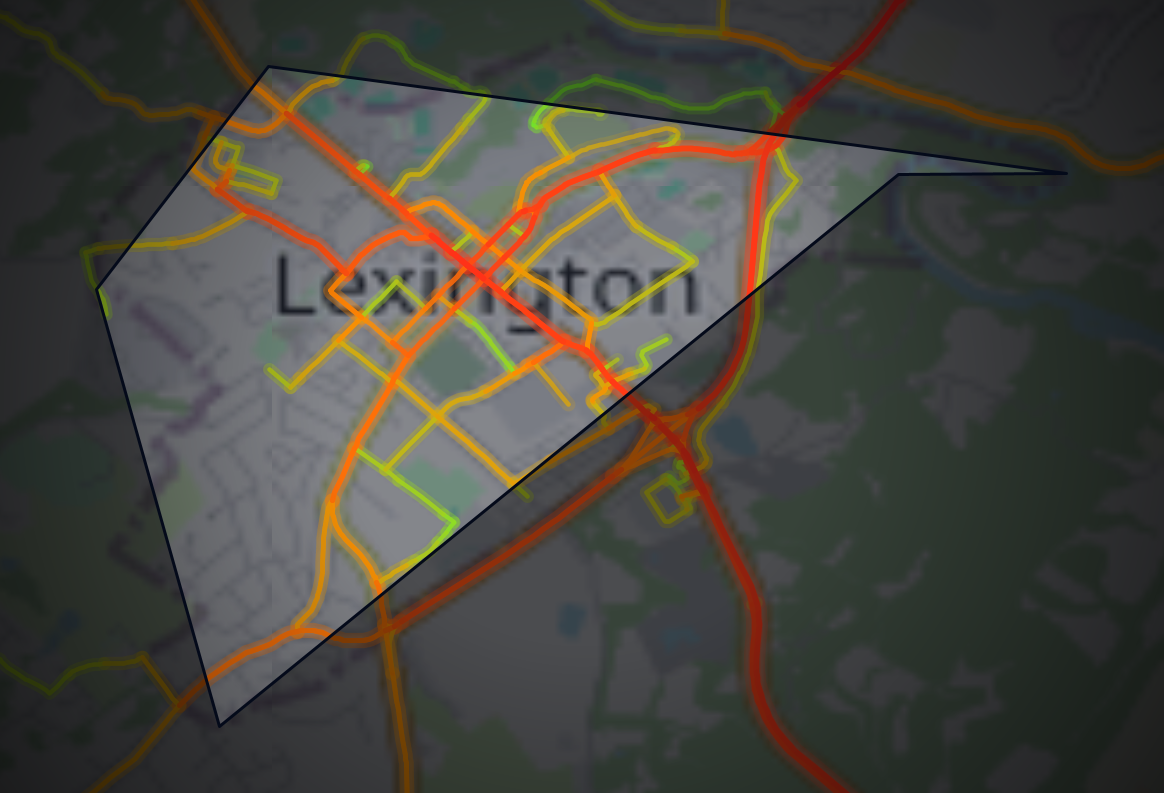 Traffic map of Lexington, Virginia