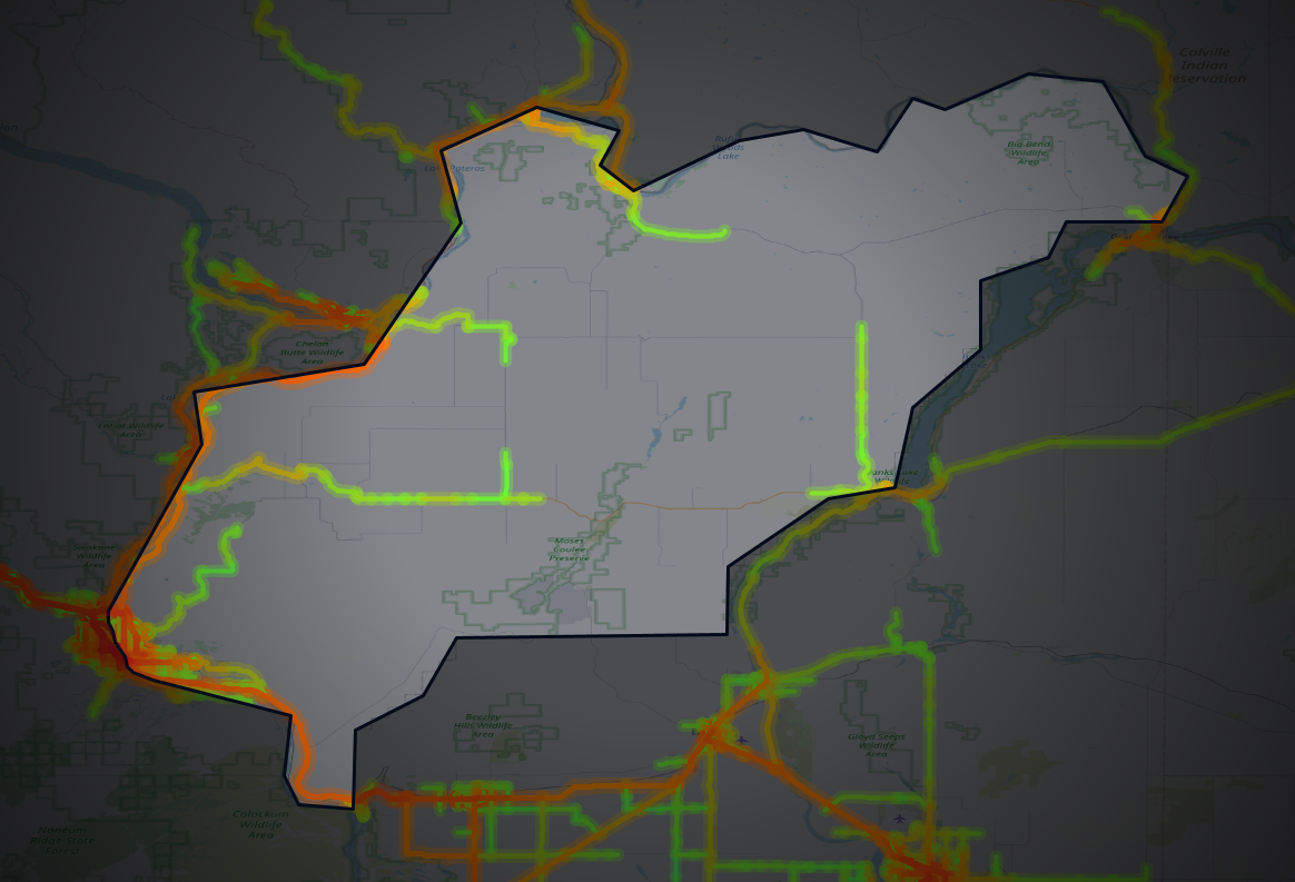 Traffic map of Douglas, Washington