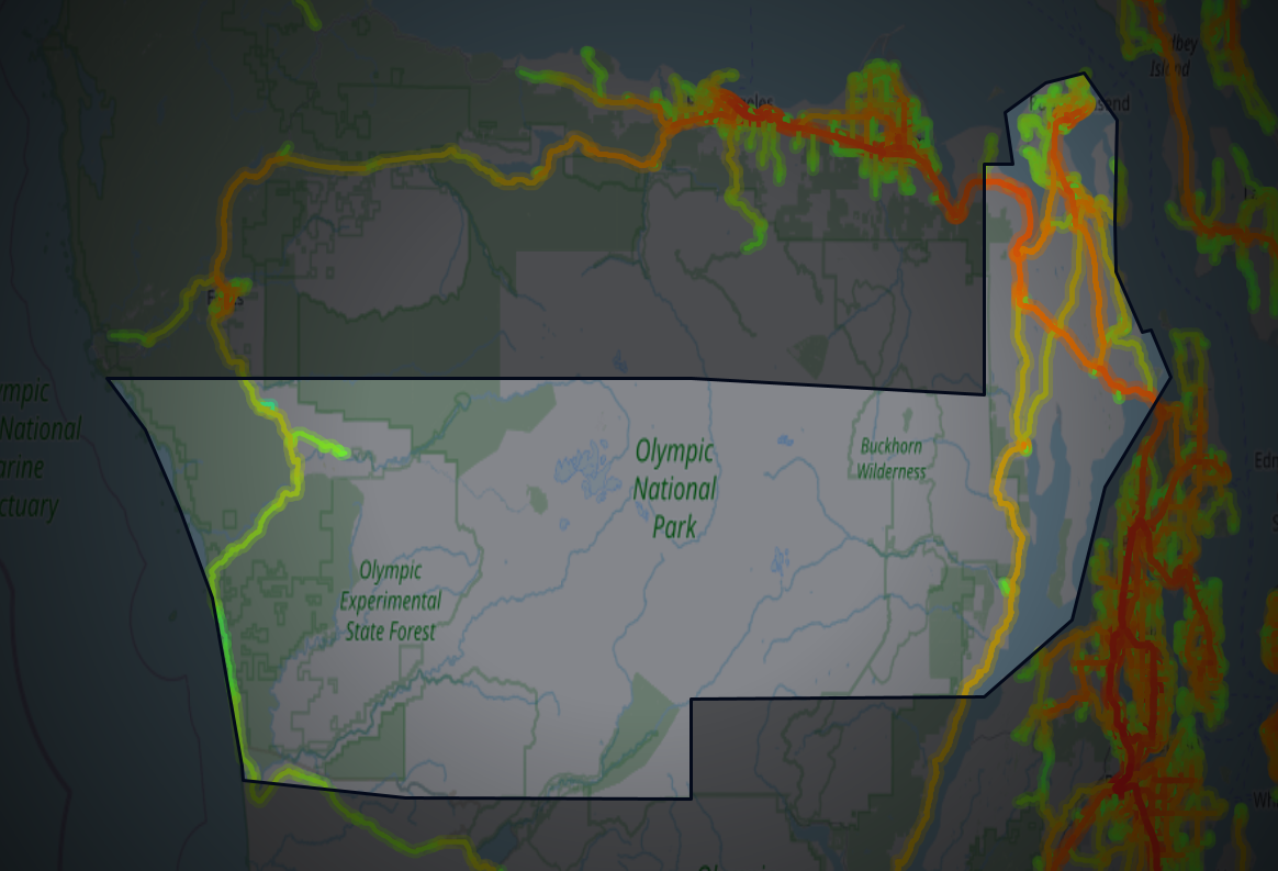Traffic map of Jefferson, Washington