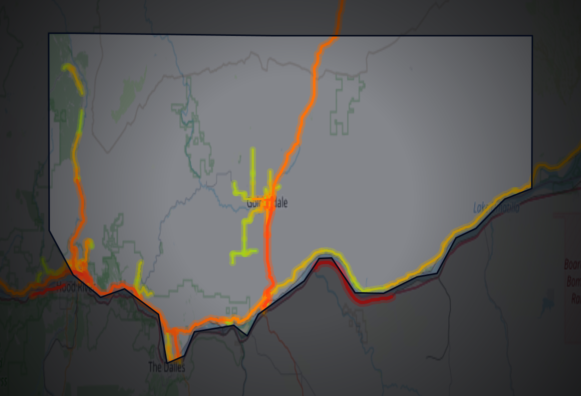 Traffic map of Klickitat, Washington