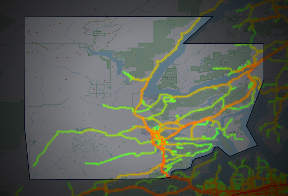 Traffic map of Mason, Washington