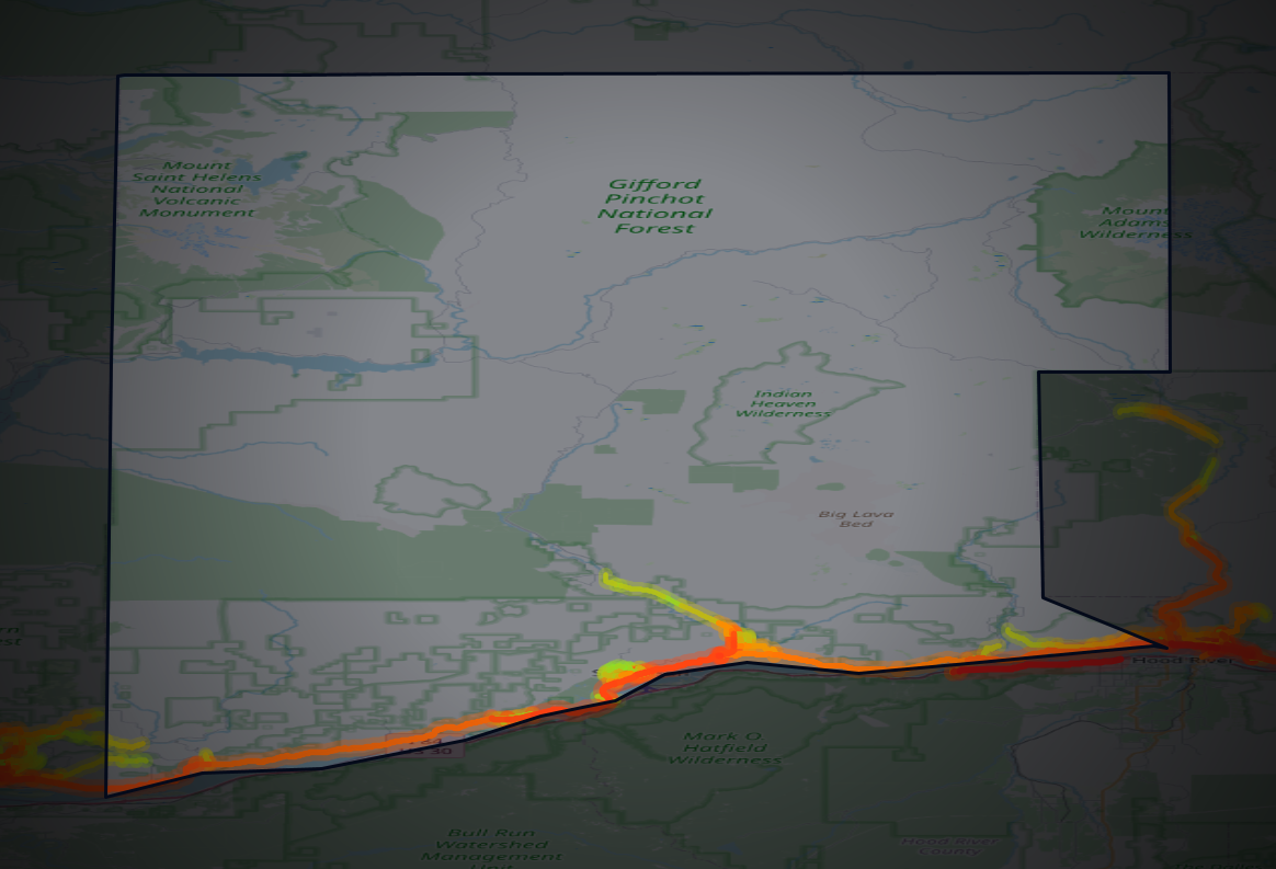 Traffic map of Skamania, Washington
