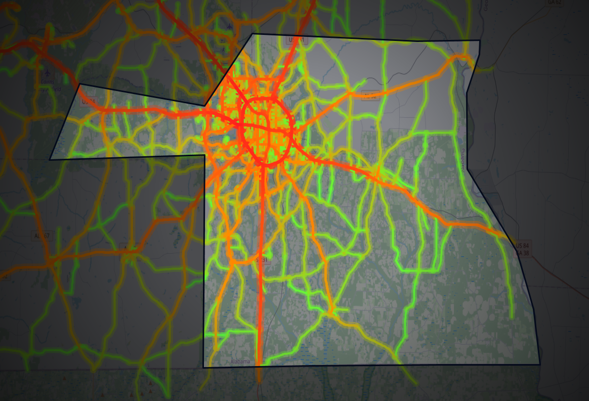 Traffic map of Houston, Alabama
