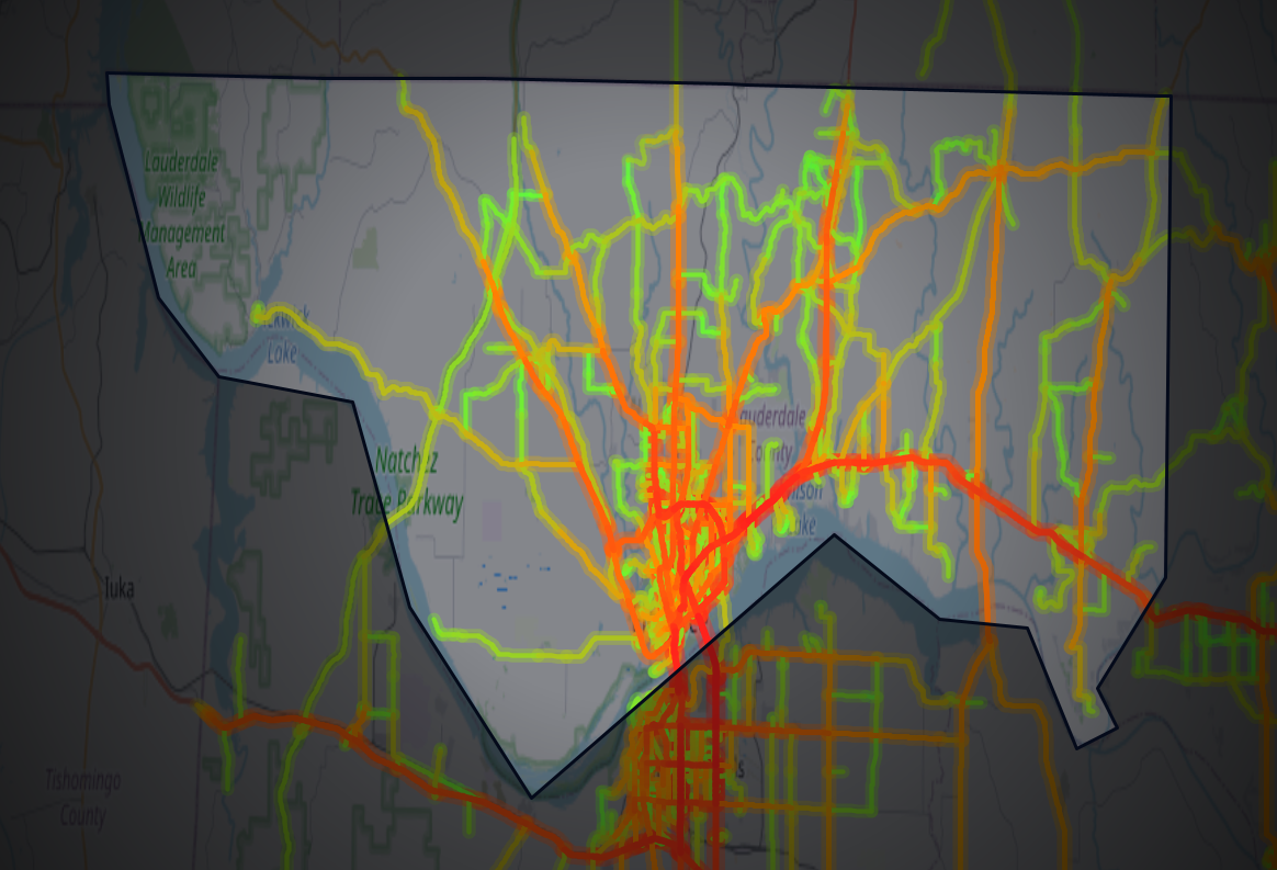Traffic map of Lauderdale, Alabama