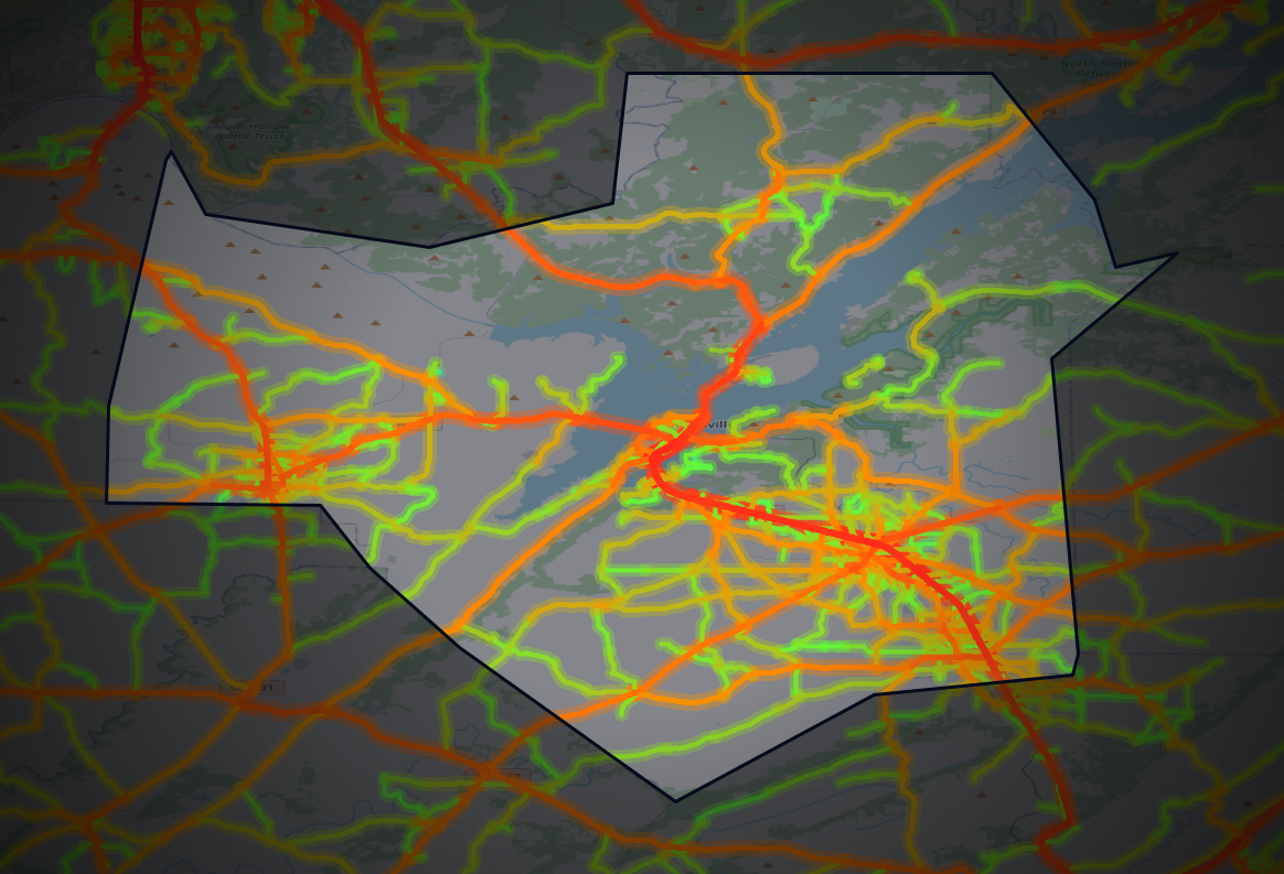 Traffic map of Marshall, Alabama