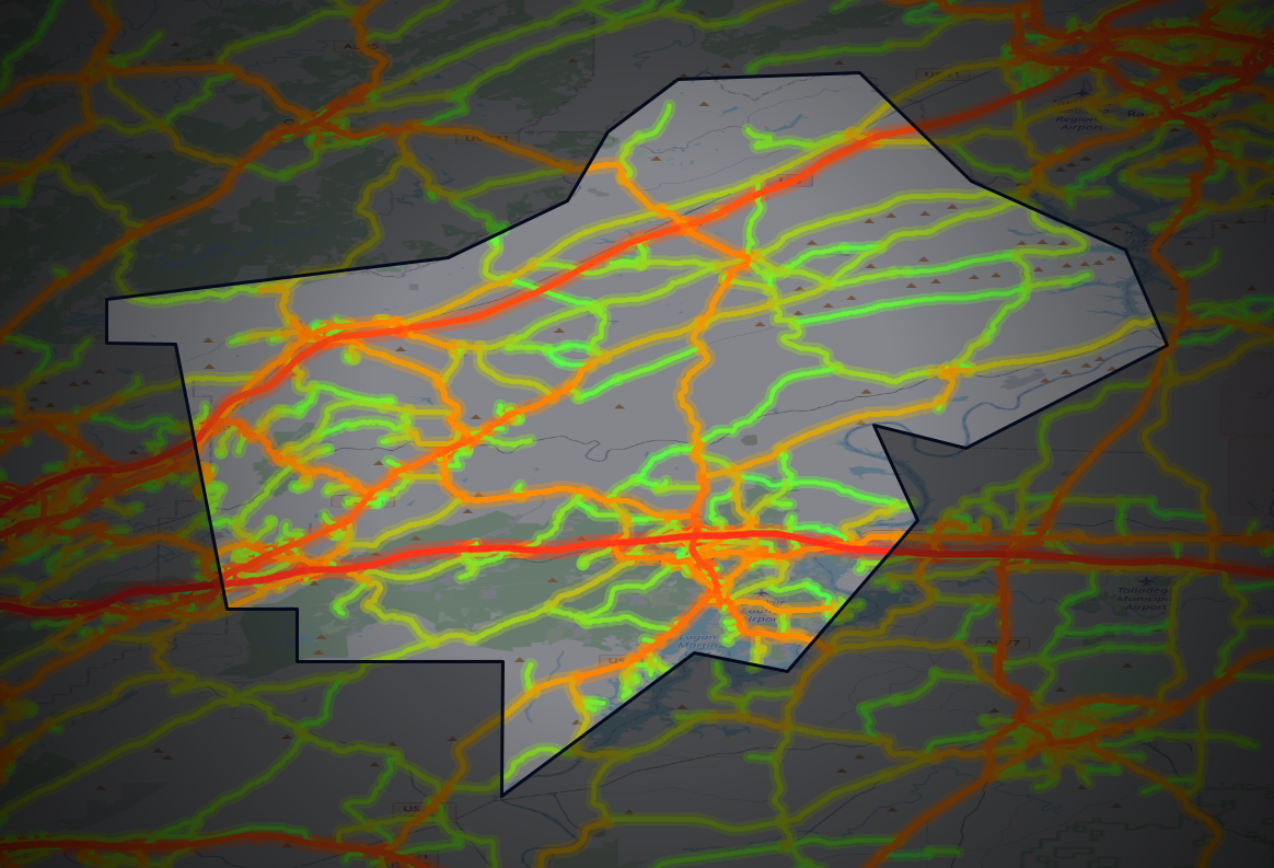 Traffic map of St. Clair, Alabama
