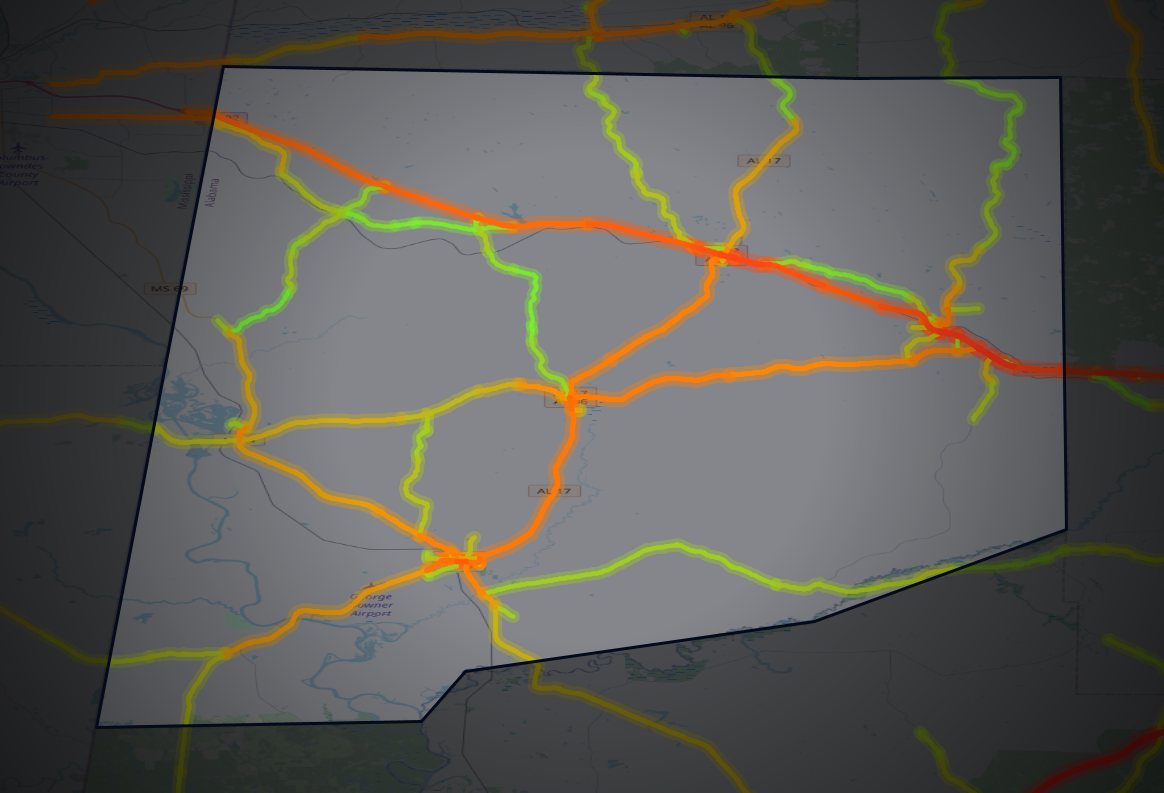 Traffic map of Pickens, Alabama