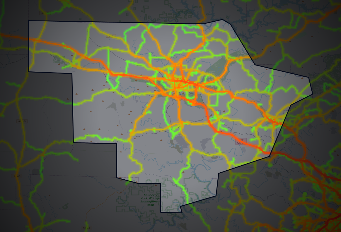 Traffic map of Walker, Alabama