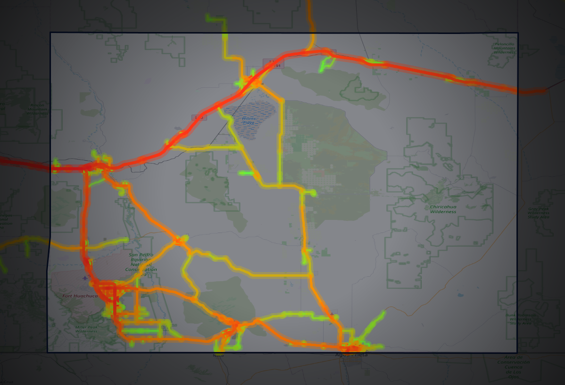 Traffic map of Cochise, Arizona