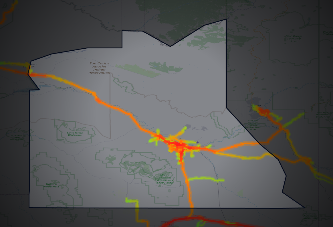 Traffic map of Graham, Arizona