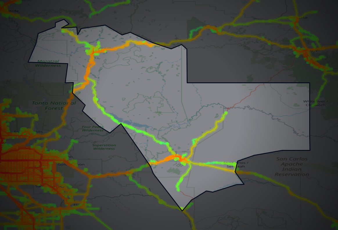 Traffic map of Gila, Arizona