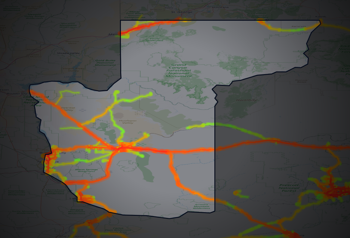 Traffic map of Mohave, Arizona