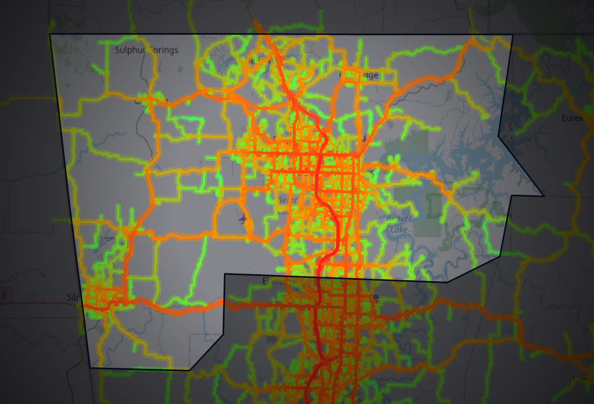 Traffic map of Benton, Arkansas