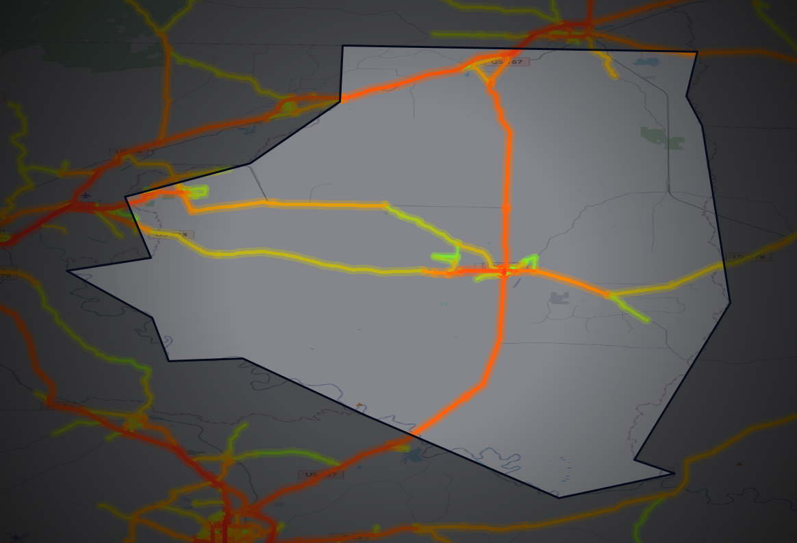Traffic map of Calhoun, Arkansas