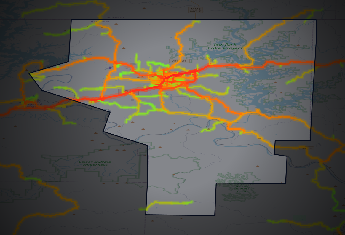 Traffic map of Baxter, Arkansas