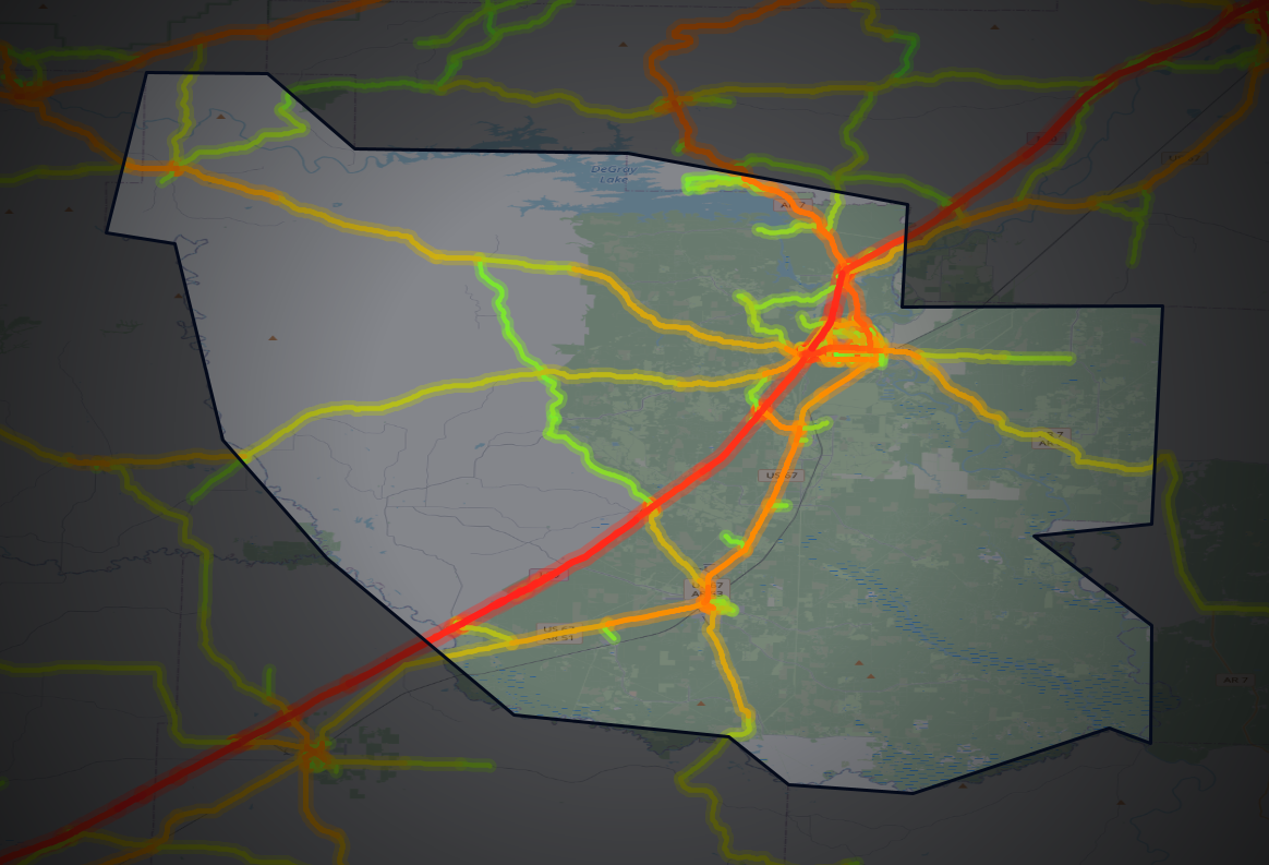 Traffic map of Clark, Arkansas