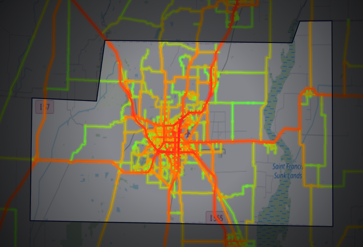 Traffic map of Craighead, Arkansas