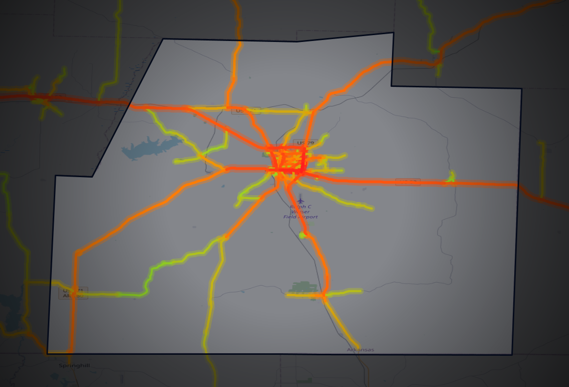 Traffic map of Columbia, Arkansas