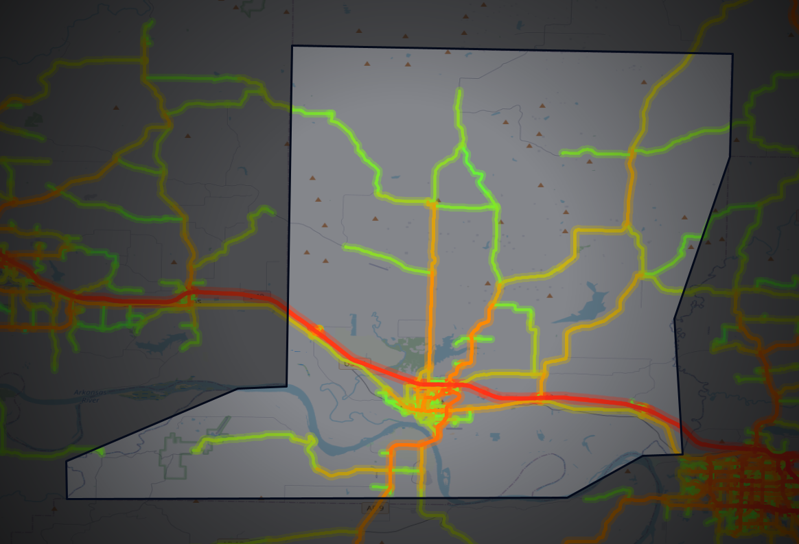 Traffic map of Conway, Arkansas
