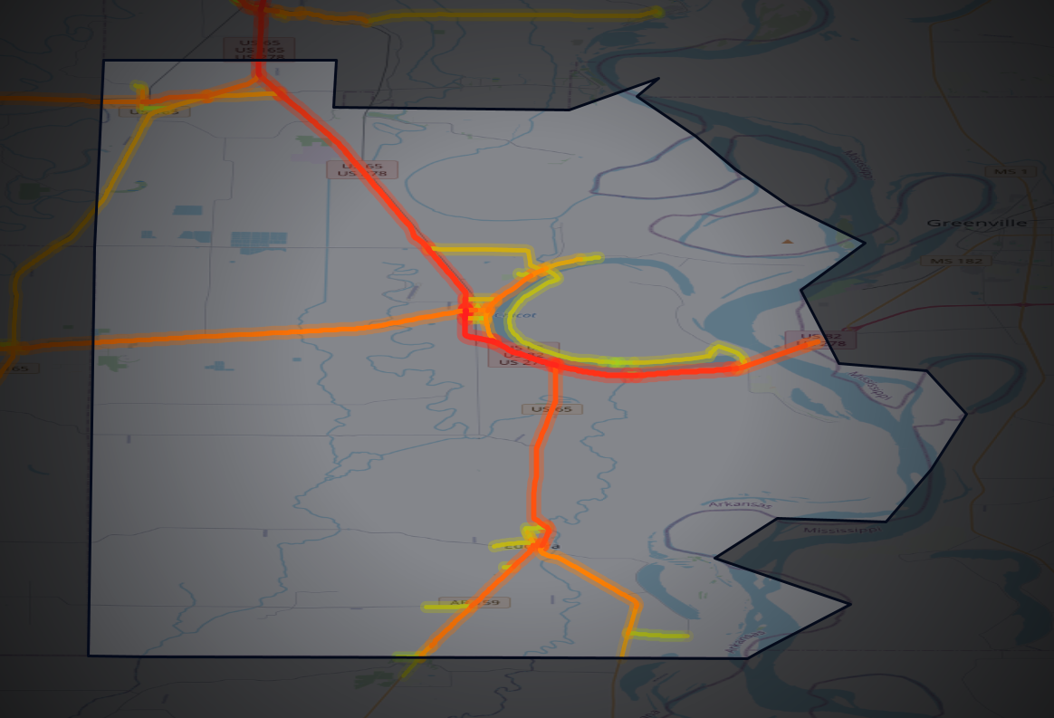 Traffic map of Chicot, Arkansas