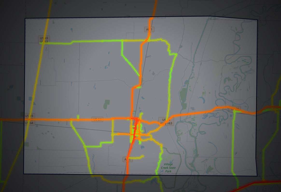 Traffic map of Cross, Arkansas