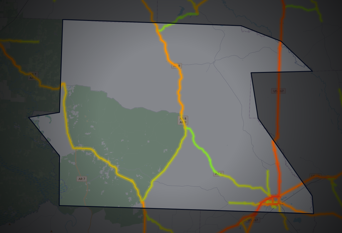 Traffic map of Dallas, Arkansas