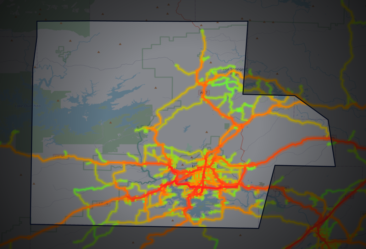 Traffic map of Garland, Arkansas