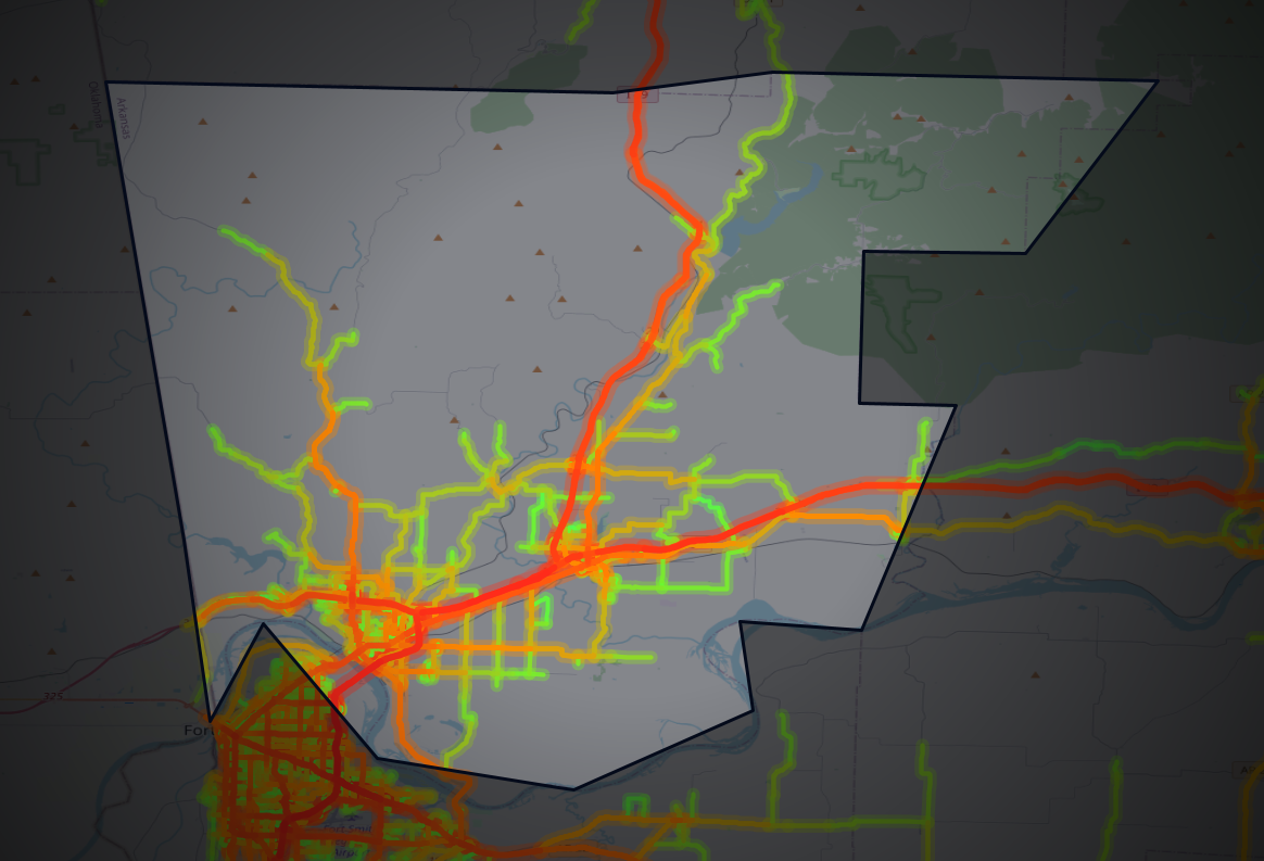 Traffic map of Crawford, Arkansas